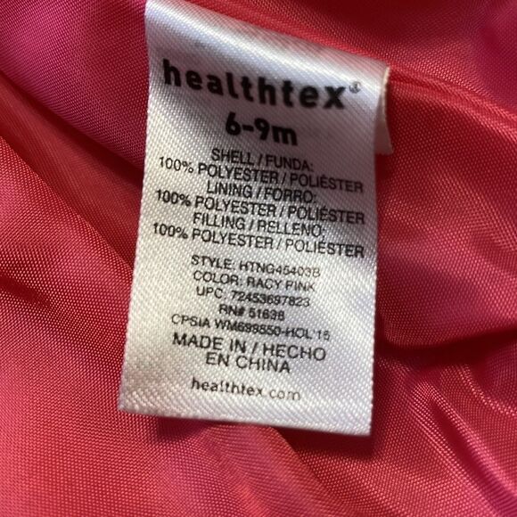Healthtex Puffy Vests Set of 2 Bright Pink  Silver Hearts Black Gold Stars 12 M - Picture 9 of 15